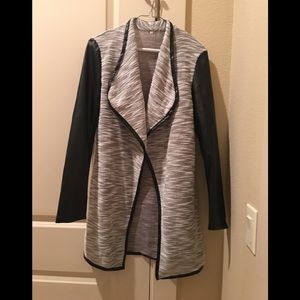 SHEIN faux leather sleeve light cardigan. Small.